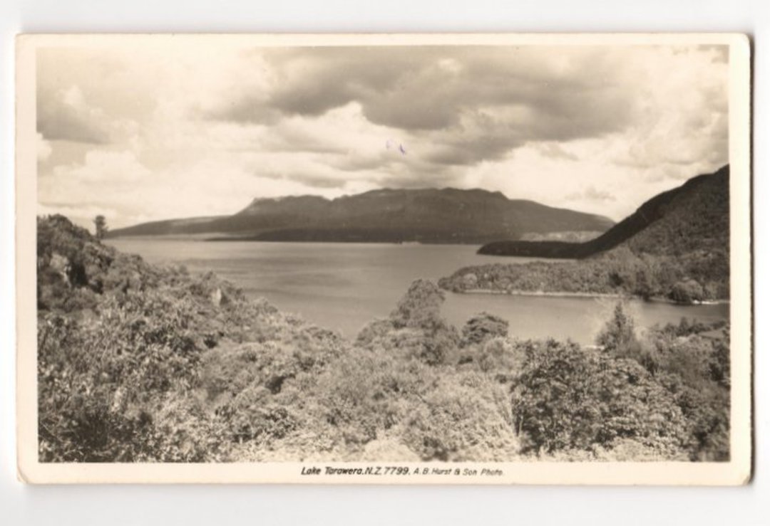 Real Photograph by A B Hurst & Son of Lake Tarawera. - 46237 - Postcard image 0