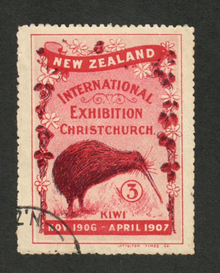 NEW ZEALAND 1906 Christchurch Exhibition Label #3 Kiwi. Postmark. Probably CTO. - 74181 - Cinderellas image 0