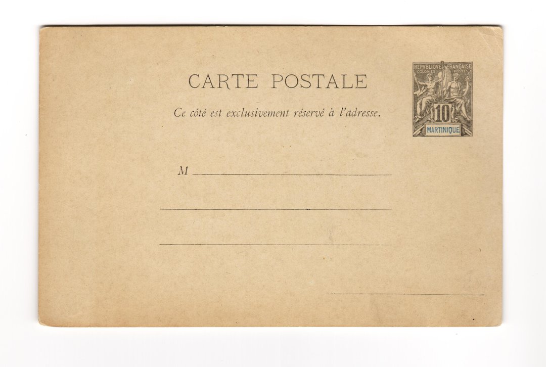 MARTINIQUE 1895 Carte Postale 10c Black Unused. - 37768 - PostalHist image 0