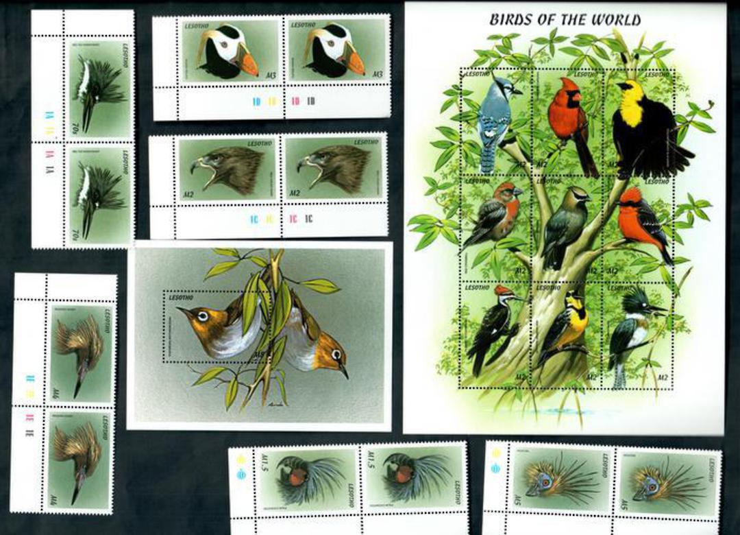 LESOTHO 1999 Birds. Set of 6 and miniature sheet and sheetlet of 6.. - 50014 - UHM image 0