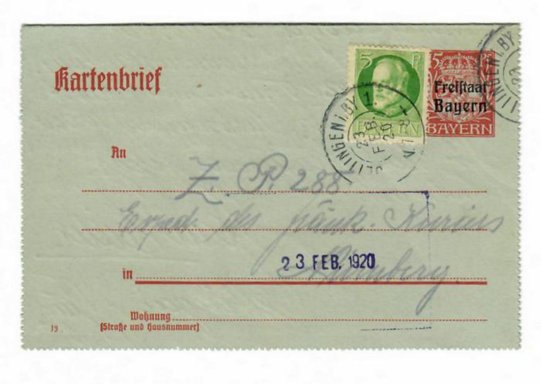 BAVARIA 1920 Lettercard 15pf Red. From SELTINGENIBY. From the collection of H Pies-Lintz. - 30992 - PostalHist image 0