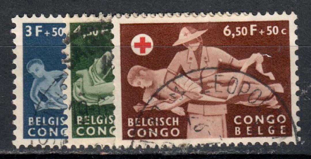 BELGIAN CONGO 1957 Red Cross. Set of 3. - 83110 - FU image 0