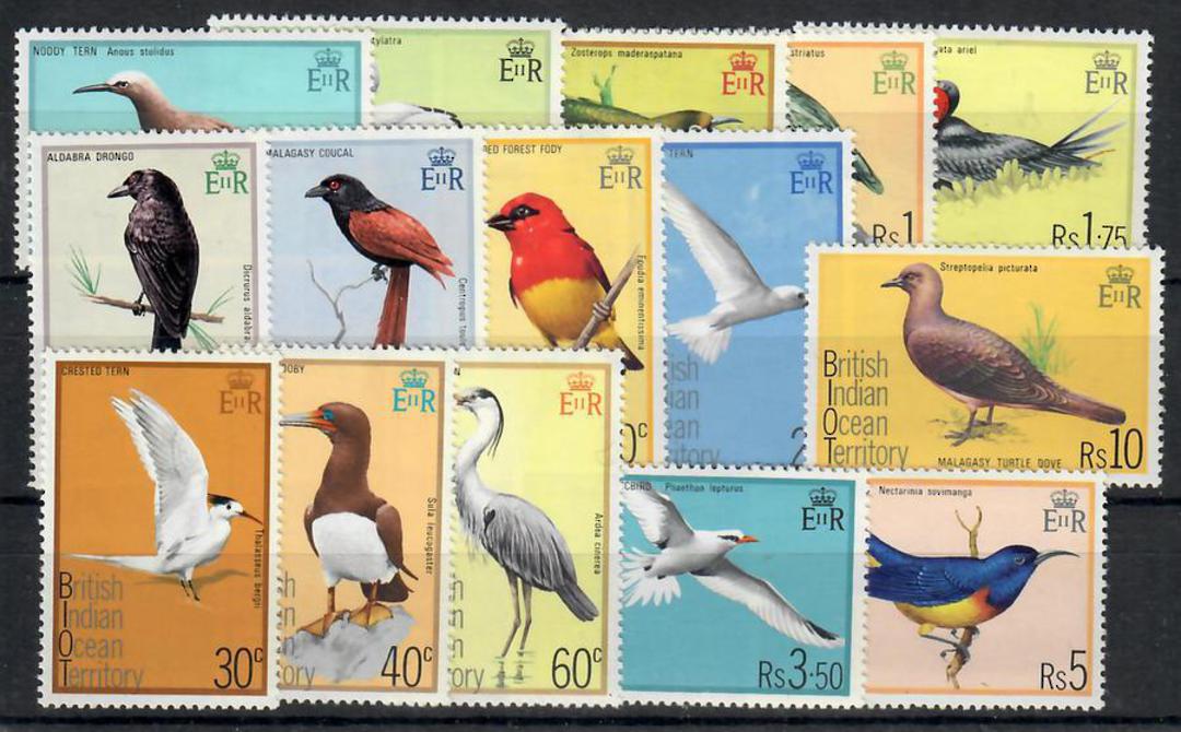 BRITISH INDIAN OCEAN TERRITORY 1975 Definitives. Set of 15. Birds. - 22831 - UHM image 0