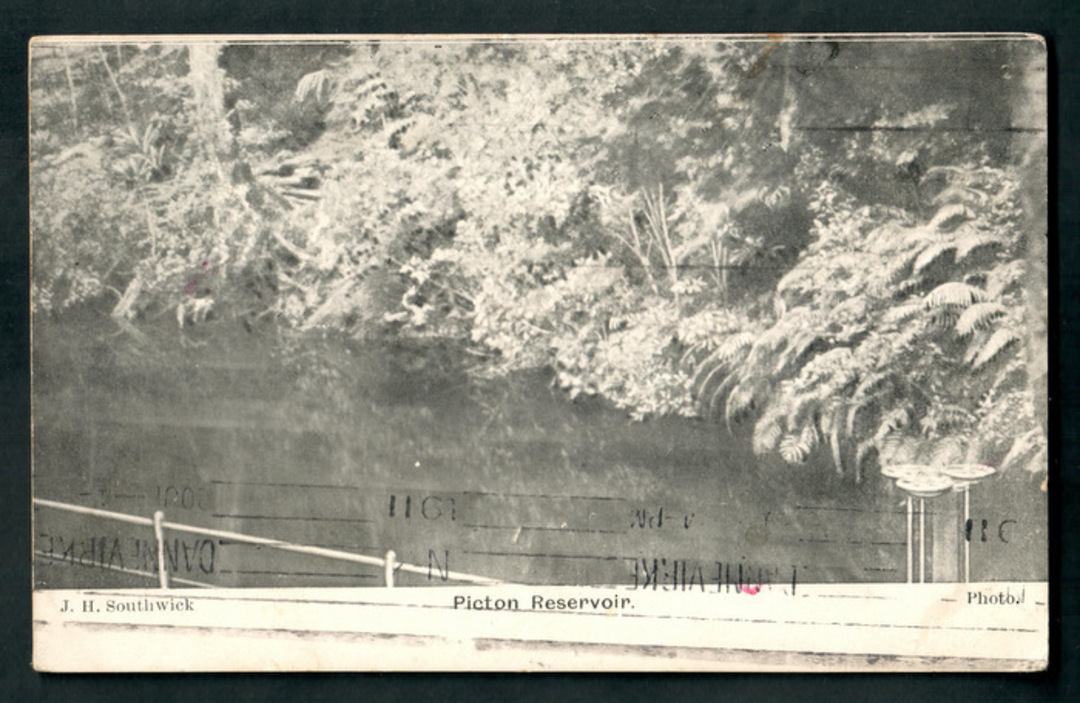 Postcard by J H Southwick of Picton Reservoir. - 48730 - Postcard image 0