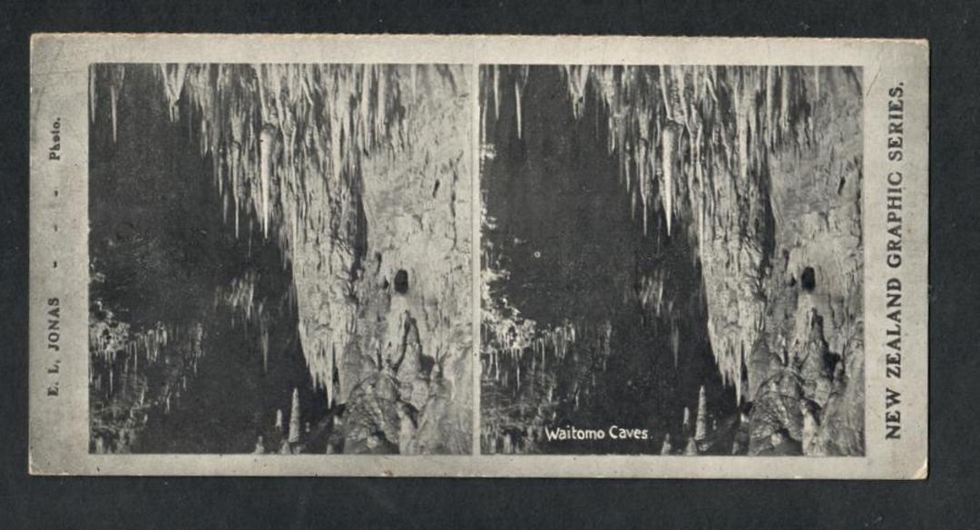 Stereo card New Zealand Graphic series of Waitomo Caves. - 140051 - Postcard image 0