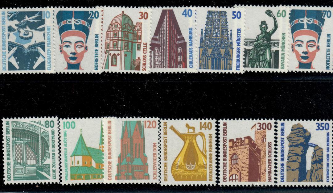 WEST BERLIN 1987 Tourist Sights. 13 of the 15 values. Excludes the two items issued in 1990. - 21154 - UHM image 0