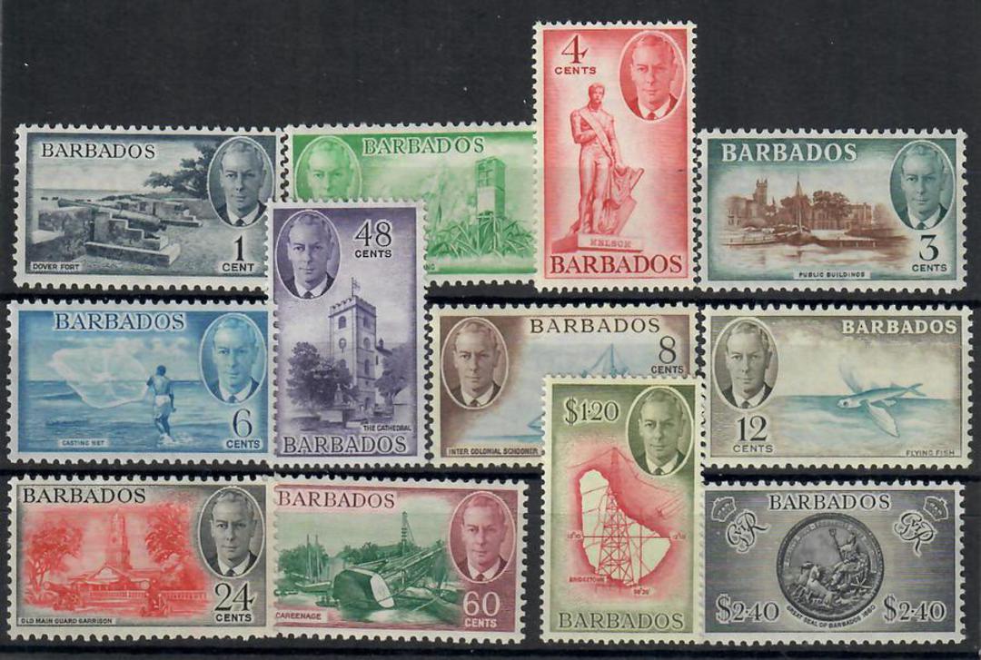 BARBADOS 1950 Geo 6th Definitives. Set of 12. - 23033 - LHM image 0