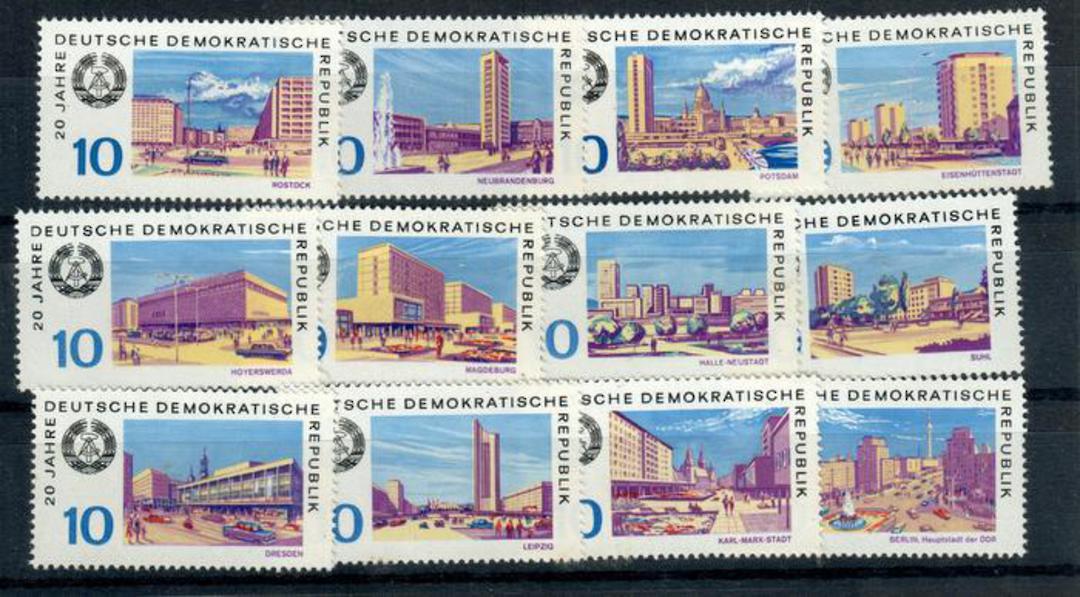 EAST GERMANY 1969 20th Anniversary of the German Democratic Republic. First series. Set of 12. - 21389 - UHM image 0