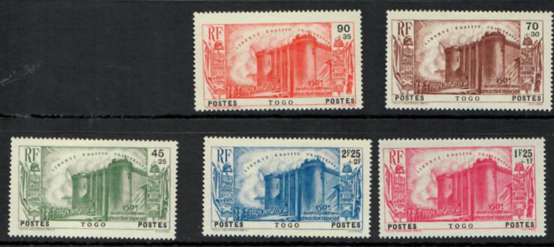 TOGO 1939 150th Anniversary of the French Revolution. Set of 5. Hinge remains. - 25315 - Mint image 0
