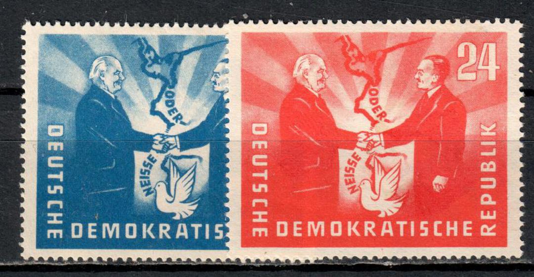 EAST GERMANY 1951 Visit of the Polish President to Berlin. Set of 2. - 84780 - Mint image 0