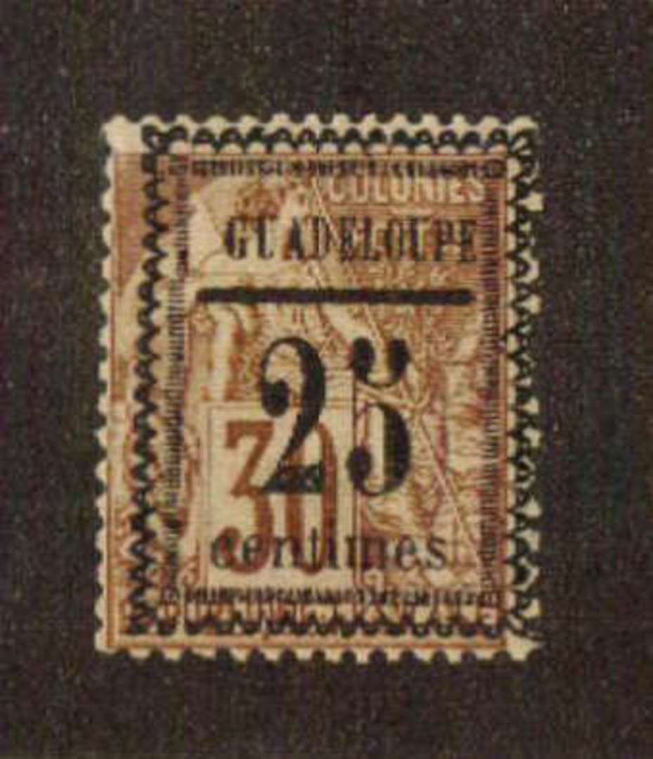 GUADELOUPE 1889 25c on 30c Cinnamon on drab. Overprint on the French Colonies Genearl Issues Type J. - 71154 - Mint image 0