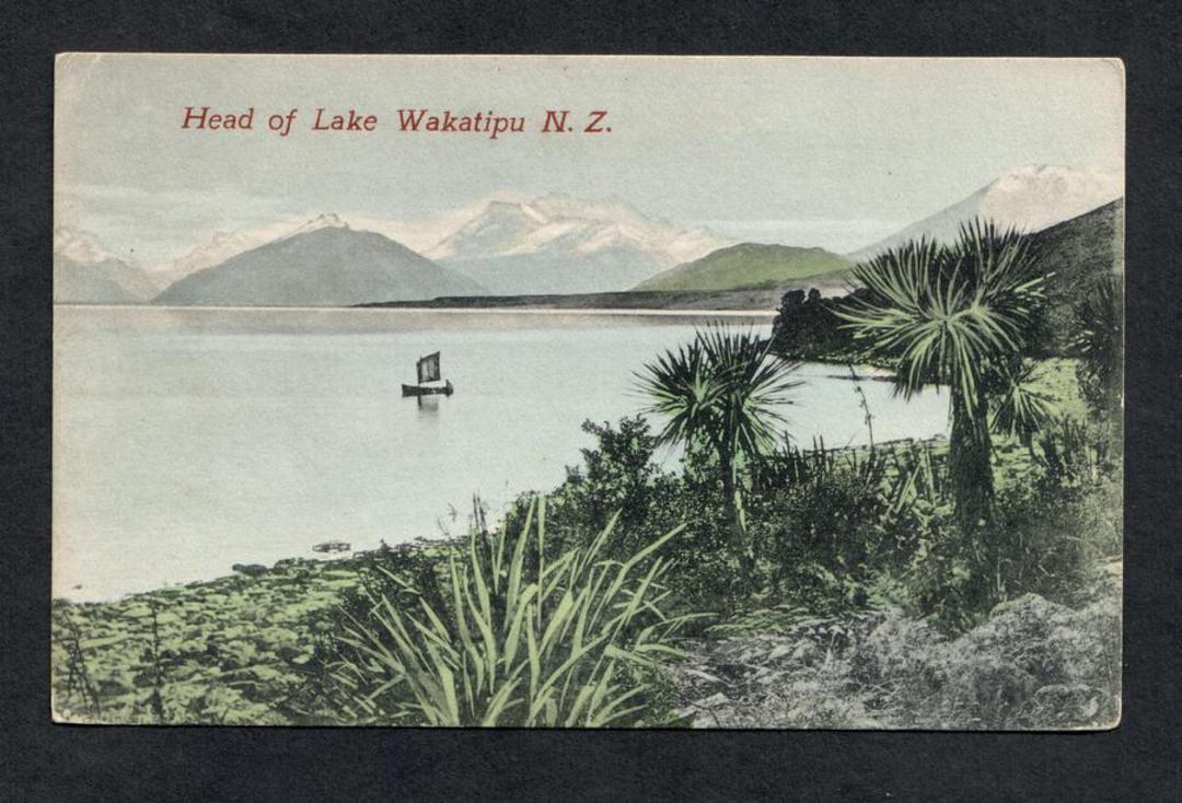 Postcard. Head of Lake Wakatipu. Delicately coloured. - 49403 - Postcard image 0