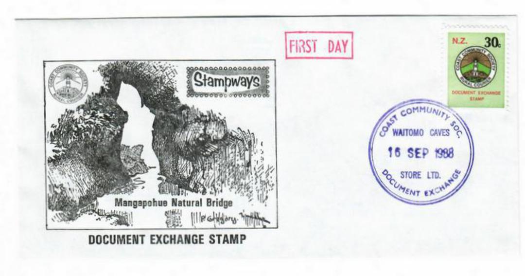 NEW ZEALAND 1988 Stampways Document Exchange on first day cover 16/9/1988. Waitomo Caves Store Limited. - 36068 - PostalHist image 0