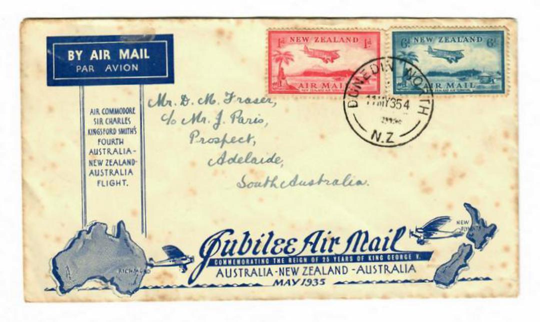 NEW ZEALAND 1935 Cover DUNEDIN NORTH 11/5/35 addressed to Adelaide. The mail was abandoned due to overloading. The cover reached image 0