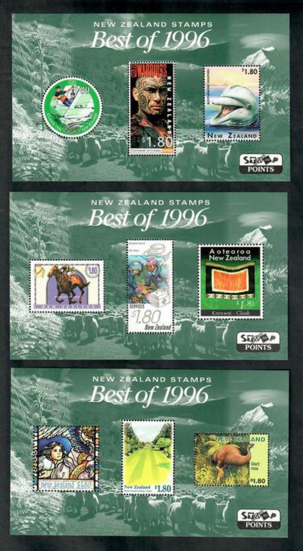 NEW ZEALAND 1996 Best of 1996. Three miniature sheets. - 50864 - UHM image 0