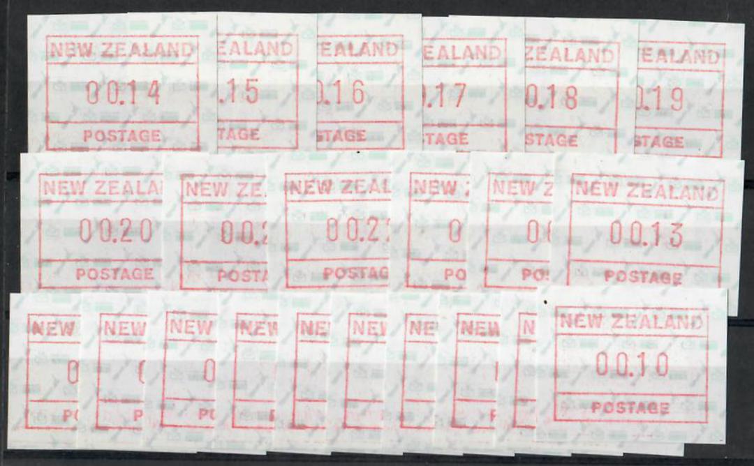 NEW ZEALAND Framas with background of NZ Post logo and map of New Zealand. Values 1c to 24c complete. - 21811 - UHM image 0