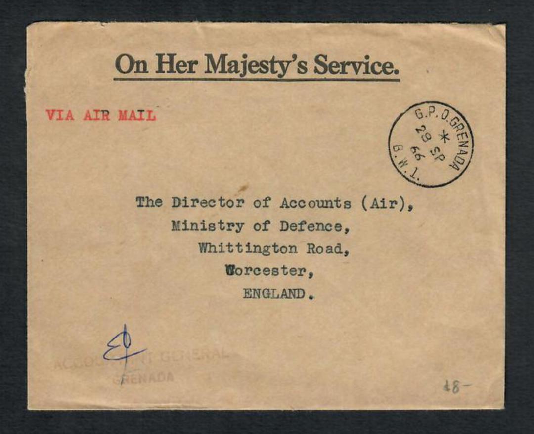 GRENADA 1966 Official cover from the Accountant General to Ministry of Defence England. - 30652 - PostalHist image 0