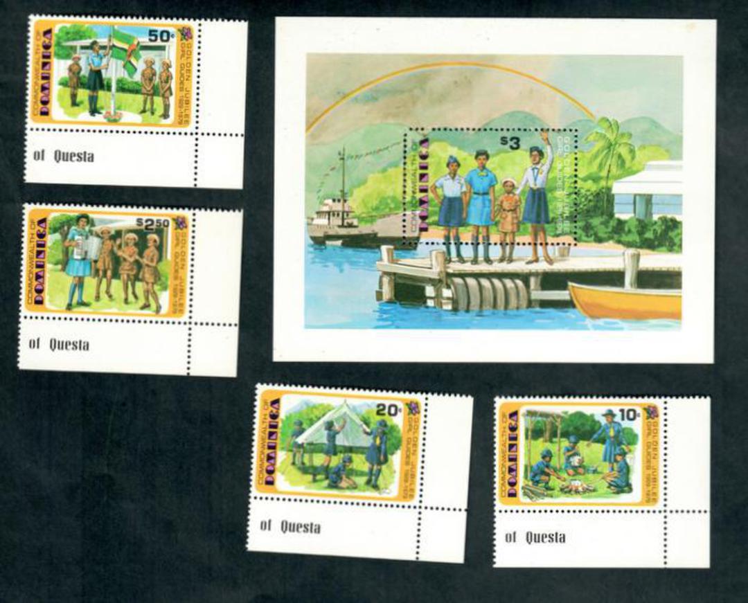 DOMINICA 1979 50th Anniversary of the Girl Guides. Set of 4 and miniature sheet. - 50605 - UHM image 0