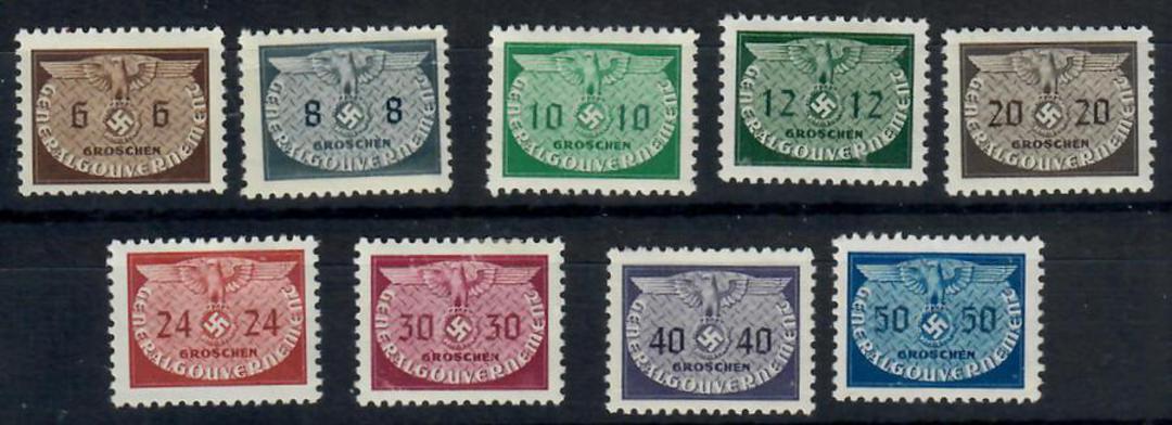 GERMAN OCCUPATION OF POLAND 1940 Official. Set of 9. - 22104 - Mint image 0