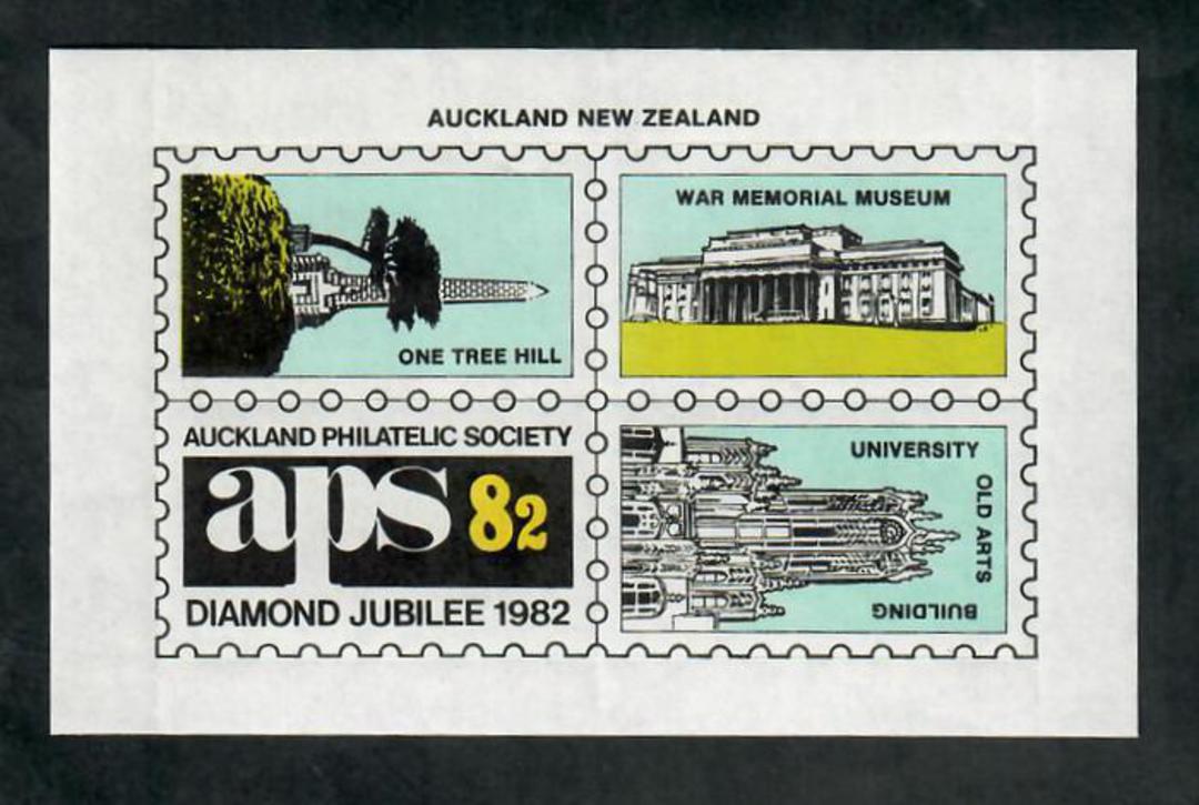 NEW ZEALAND 1982 Auckland Philatelic Society Diamond Jubilee miniature sheet. - 20185 - UHM image 0