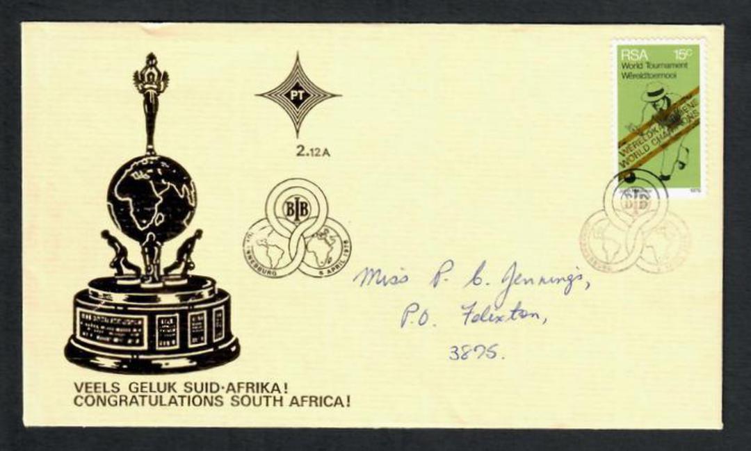 SOUTH AFRICA 1976 World Bowls Tournament. World Champions. Special Postmark on cover. - 30613 image 0