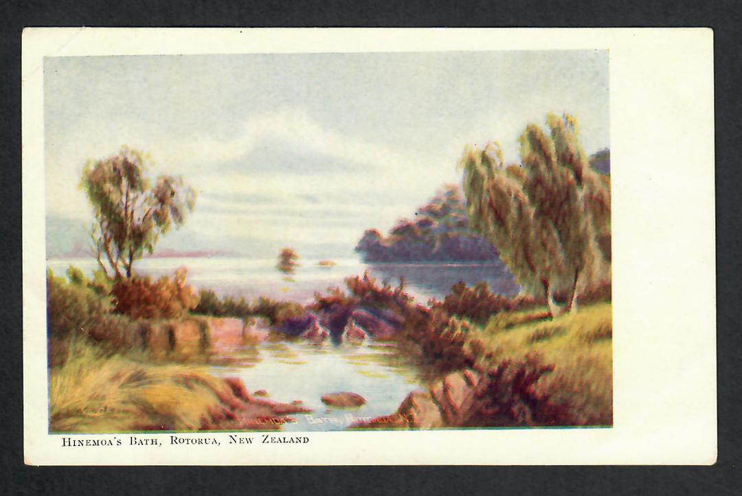 Coloured Postcard of Hinemoa's Bath. - 69893 - Postcard image 0