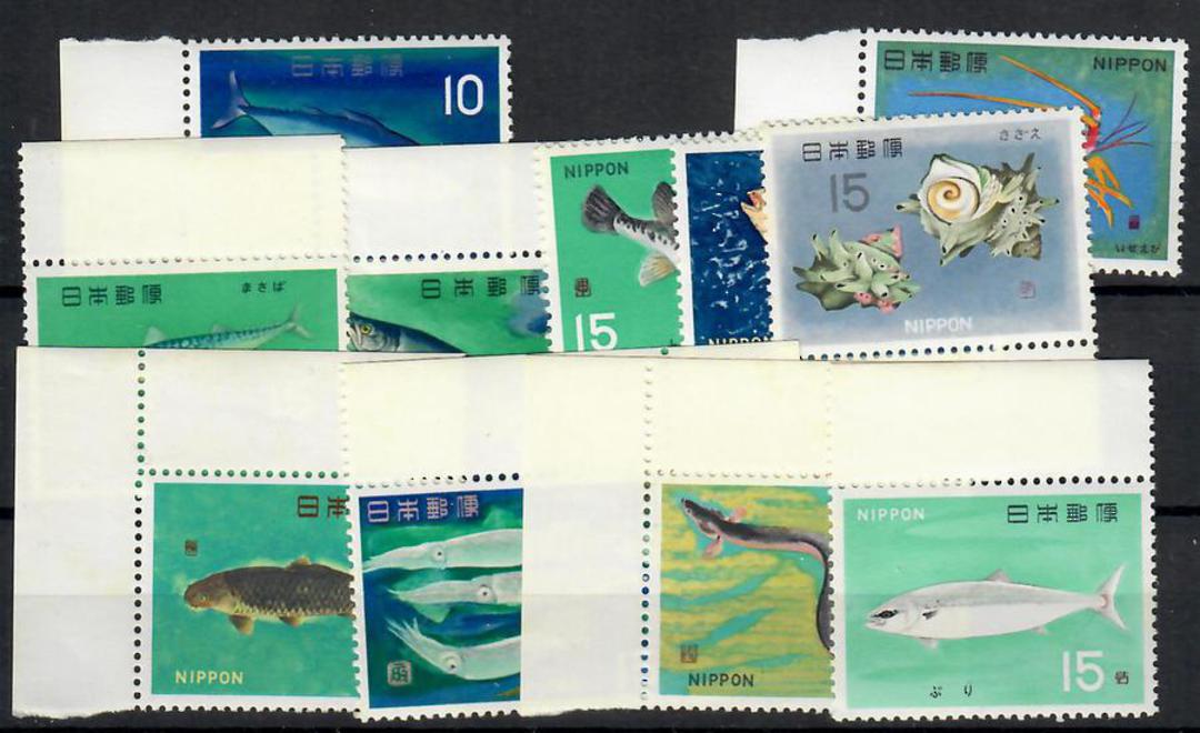 JAPAN 1966 Fish. 11 of the 12 values. Missing a 10c. - 22376 - UHM image 0