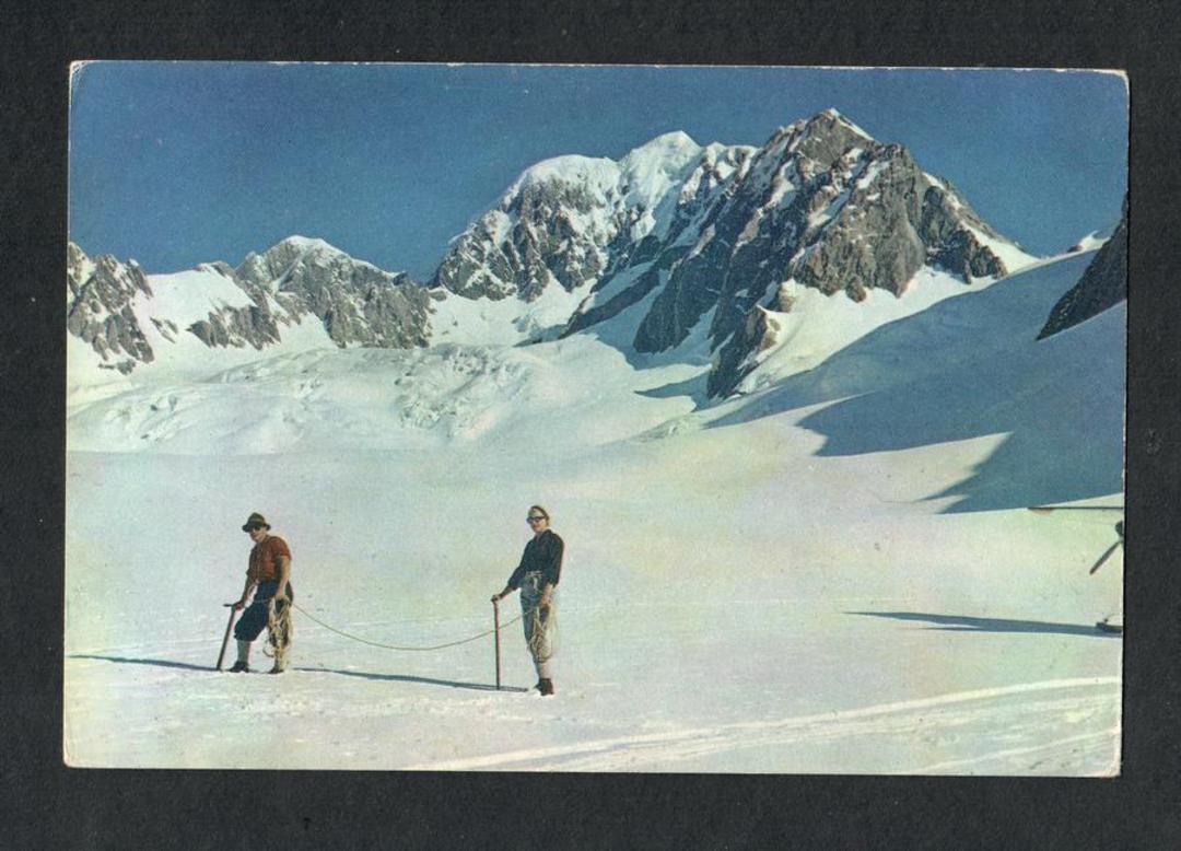 Modern Coloured Postcard by Gladys Goodall of alpine climbers on Fox Neve Mt Tasman - 444222 - Postcard image 0