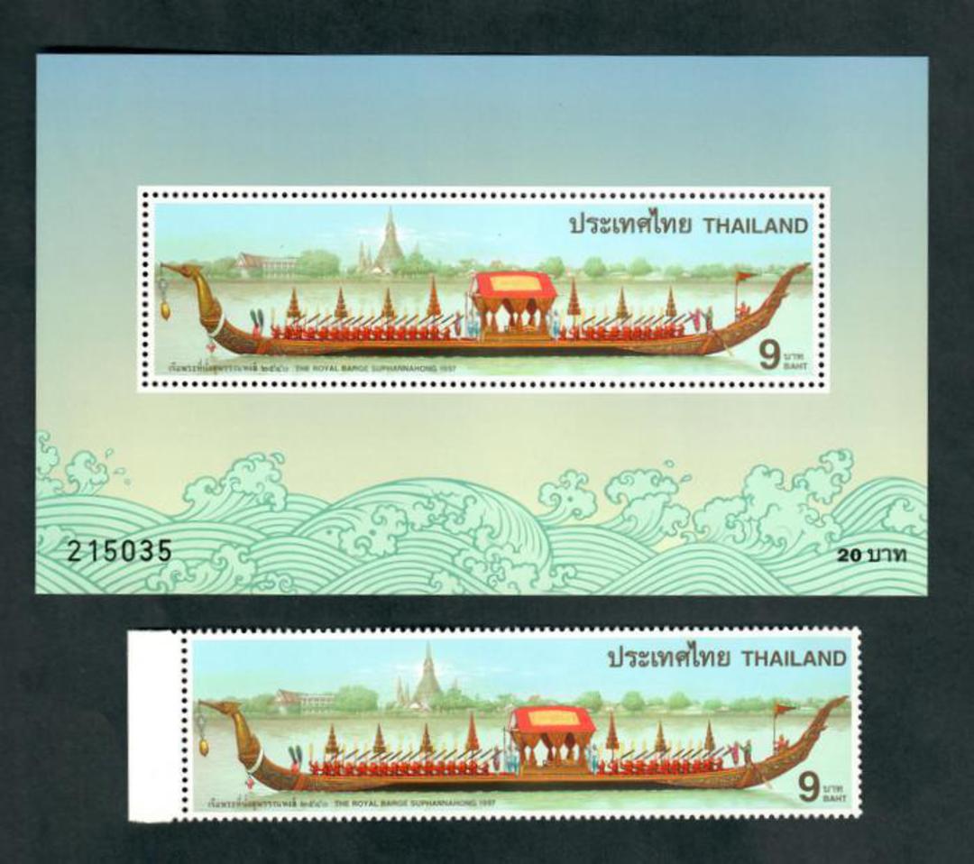 THAILAND 1997 Royal Barge. Single and miniature sheet. - 52360 - UHM image 0