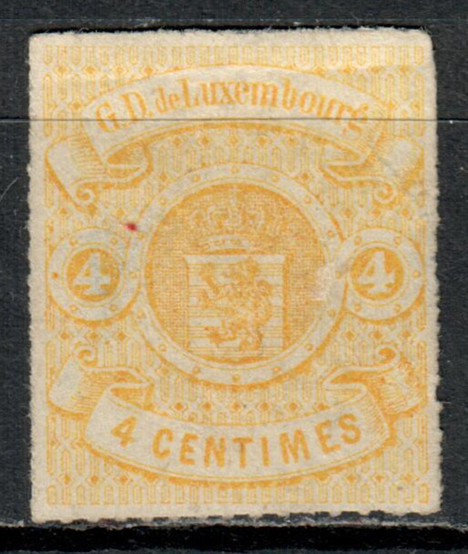 LUXEMBOURG 1865 Definitive 4c Yellow. Two margins with perfect roulettes. - 73884 - MNG image 0
