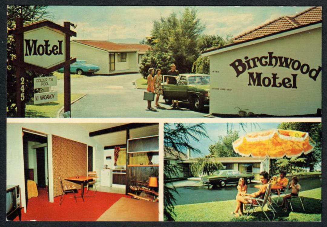 BIRCHWOOD MOTEL Tauranga. Modern Coloured Advertising Postcard. - 446322 - Postcard image 0
