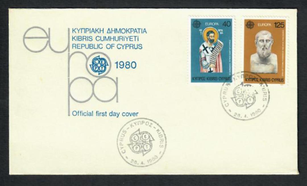CYPRUS 1980 Europa. Set of 2 on first day cover. - 30639 - FDC image 0