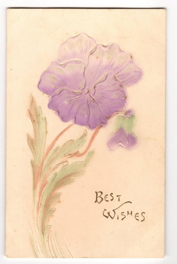 Embossed Coloured postcard. Best Wishes. - 43367 - Postcard image 0