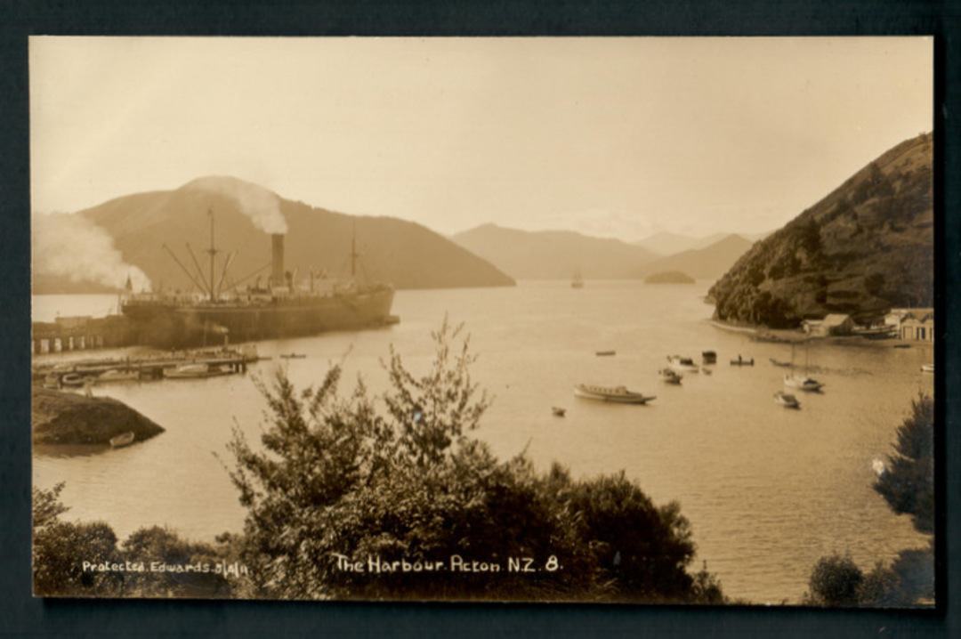 Real Photograph by Edwards 5/4/11 of the Harbour Picton. - 48714 - Postcard image 0