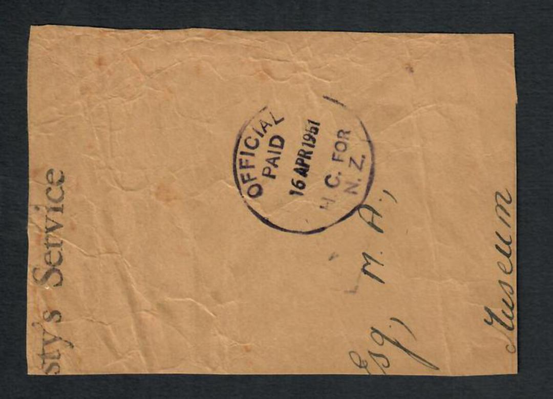 NEW ZEALAND 1951 High Commissioner for New Zealand London. Postmark on piece from Official Mail. OFFICIAL PAID. - 31579 - Postal image 0
