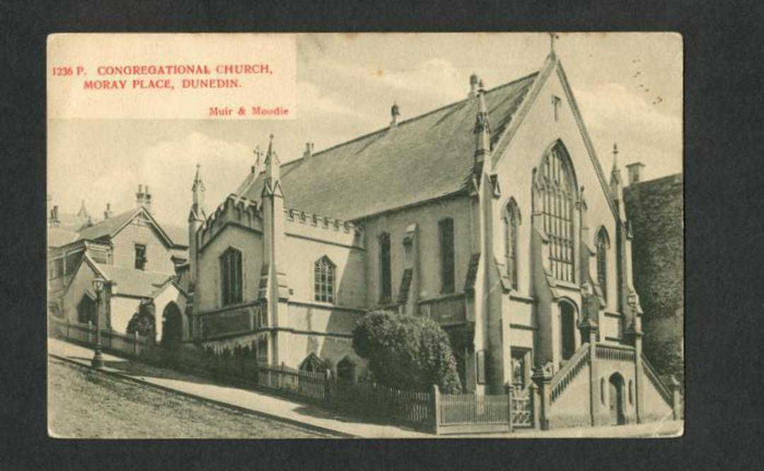 Postcard by Muir & Moodie of Congregational Church Moray Place Dunedin. - 249112 - Postcard image 0