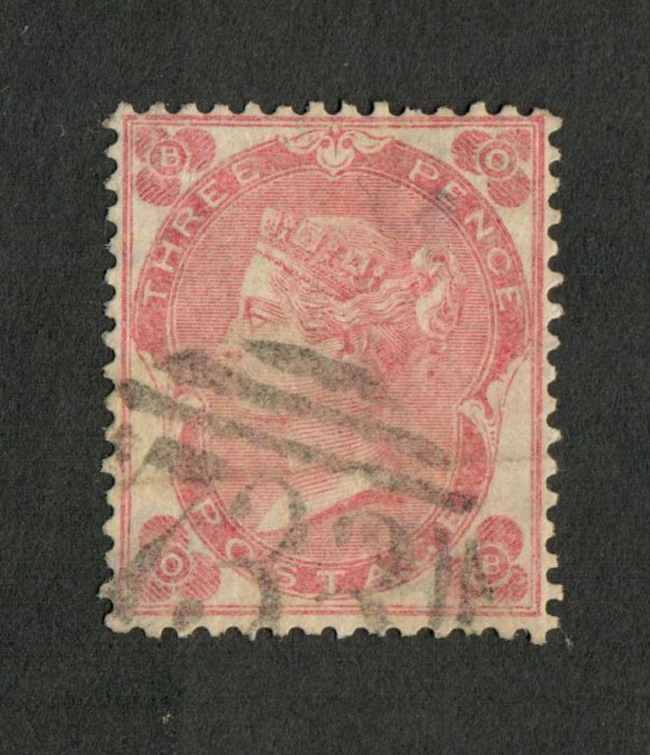 GREAT BRITAIN 1862 3d Pale Carmine-Rose.Thick paper. Well centred. Postmark light 733 .Top copy. - 70414 - FU image 0