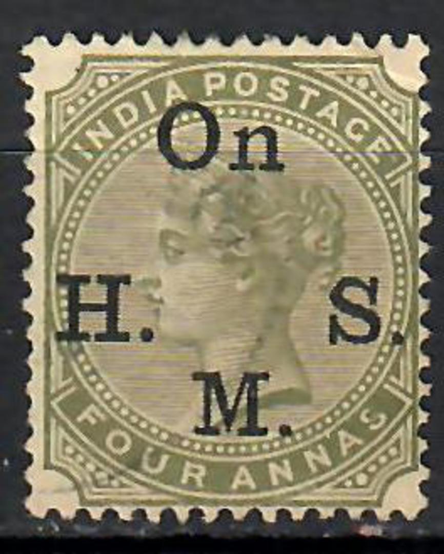 INDIA 1883 Victoria 1st Official 4a Olive-Green. - 70872 - Mint image 0