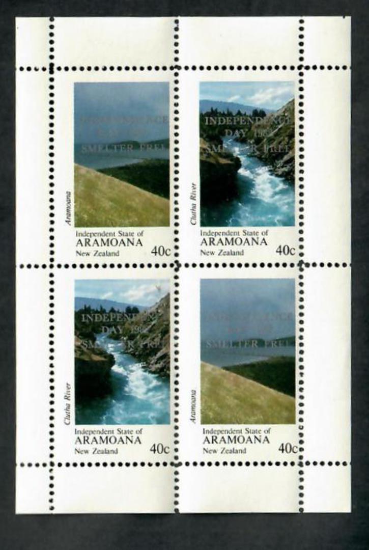 NEW ZEALAND 1981 Independent State of Aramoana Clutha River overprinted "Smelter Free" miniature sheet. - 20193 - UHM image 0