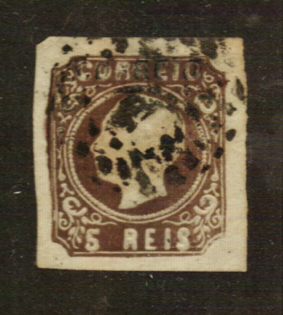PORTUGAL 1862 Definitive 5r Brown. Imperf. Four very clear margins. - 71940 - Used image 0