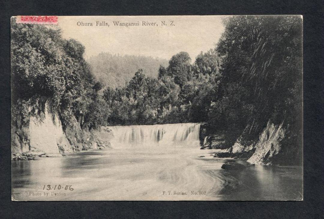 Real Photograph by Denton ofOhura Falls Wanganui River. - 47174 - Postcard image 0