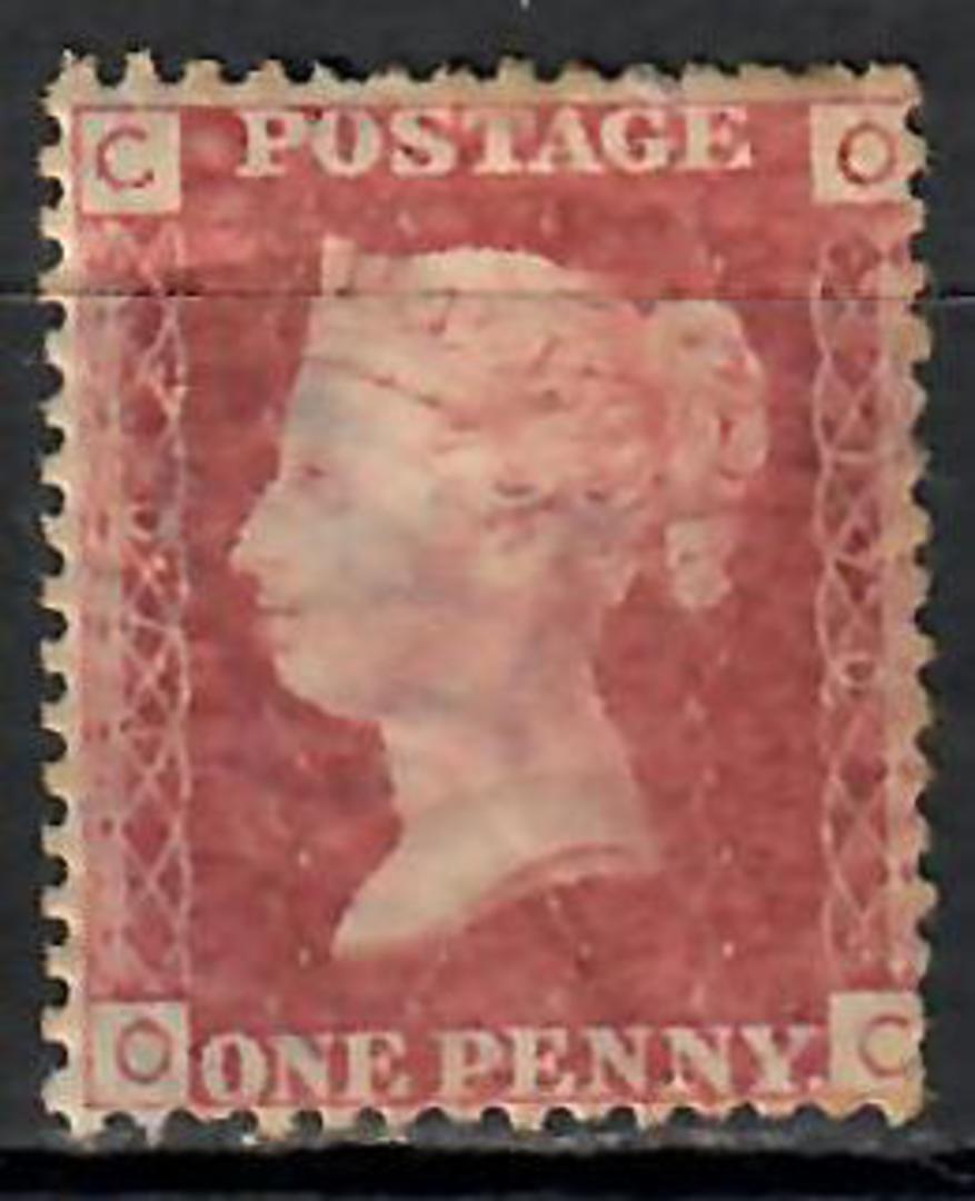 GREAT BRITAIN 1858 1d Red. Plate 170. Letters COOC. Hinge remains. Slight gum cracking. - 74453 - Mint image 0