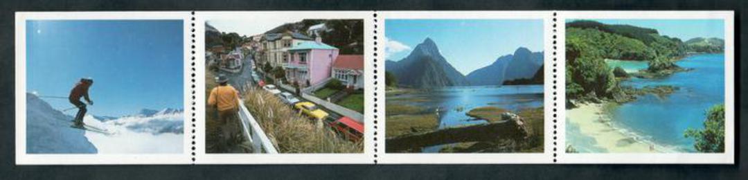 NEW ZEALAND Strip of 4 Photos of Tourist Spots. Perforated. - 50310 - UHM image 0