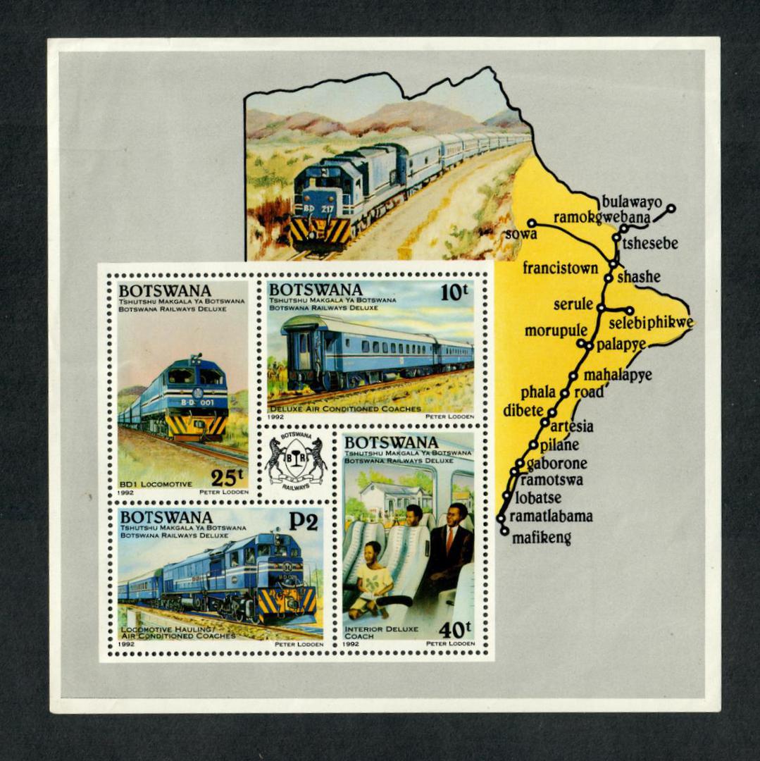 BOTSWANA 1992 Centenary of the Deluse Railway. Miniature sheet. The sheet is not quite perfect but the set is. At the price of t image 0