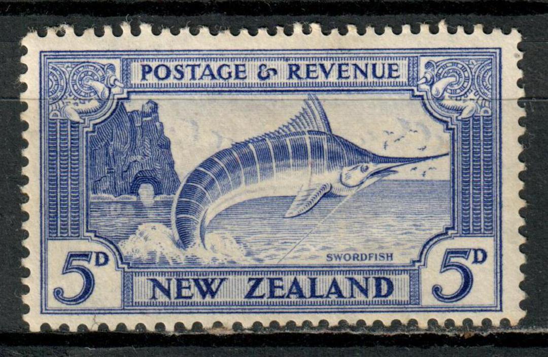 NEW ZEALAND 1935 Pictorial 5d Ultramarine. Multiple watermark. Perf 12½. - 4173 - Mint image 0