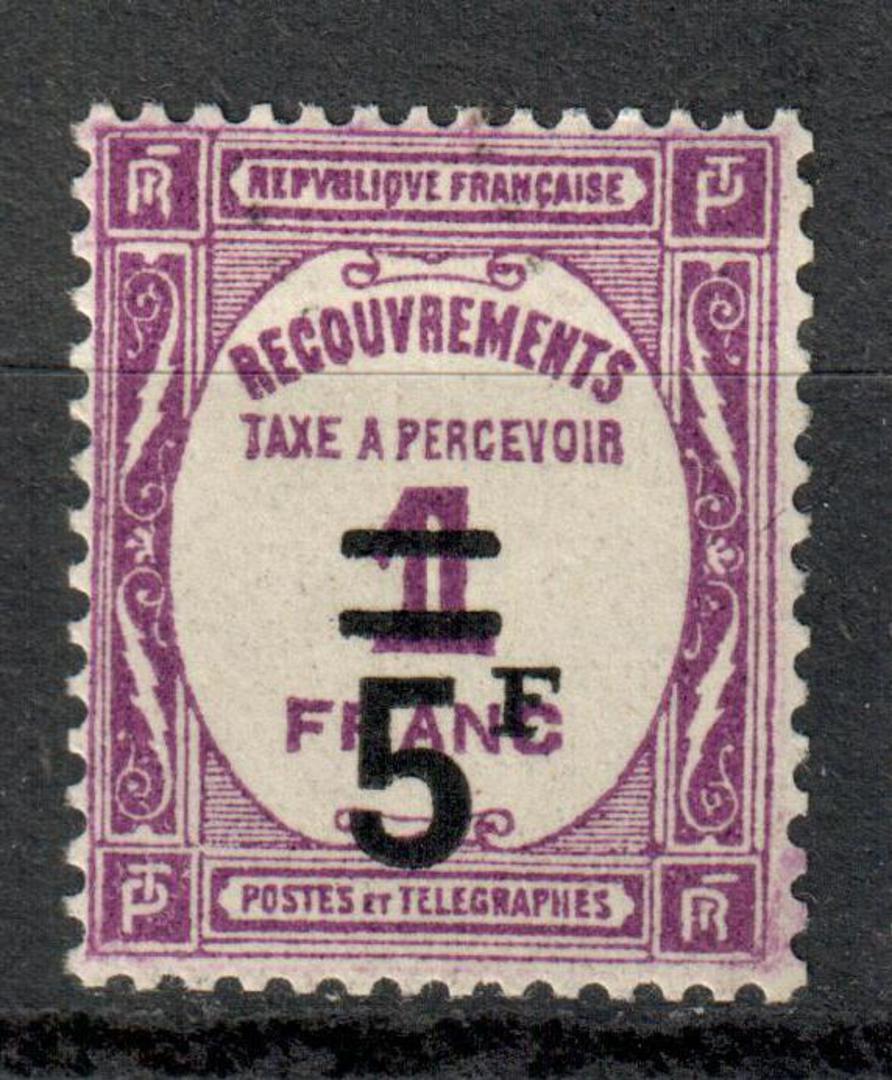 FRANCE 1929 Postage Due 5fr on 1fr Purple. - 94269 - UHM image 0