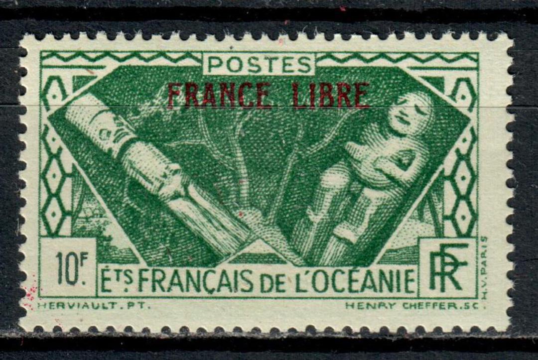 FRENCH OCEANIC SETTLEMENTS 1941 Adherence to General de Gaulle Overprint 10fr Blue-Green. - 75327 - UHM image 0