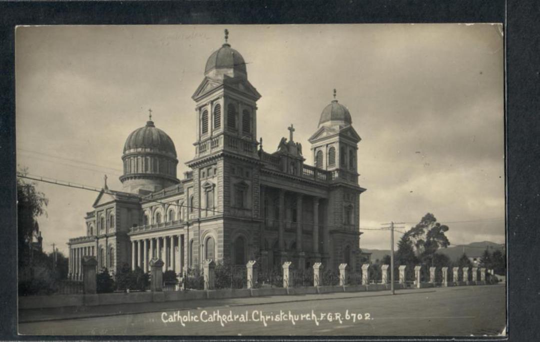 CHRISTCHURCH Catholic Cathedral Real Photograph by Radcliffe. - 248376 - Postcard image 0