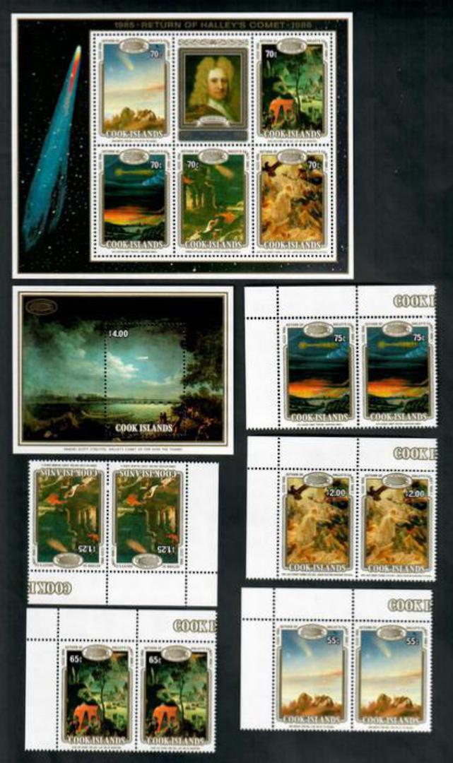 COOK ISLANDS 1986 Appearance of Halley's Comet. Set of 5 and 2 miniature sheets. - 50823 - UHM image 0