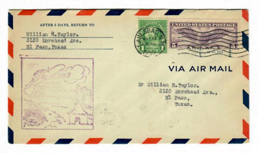 USA 1938 National Air-Mail Week. Special cachet on cover from Carlsbad NM. - 31074 - PostalHist image 0
